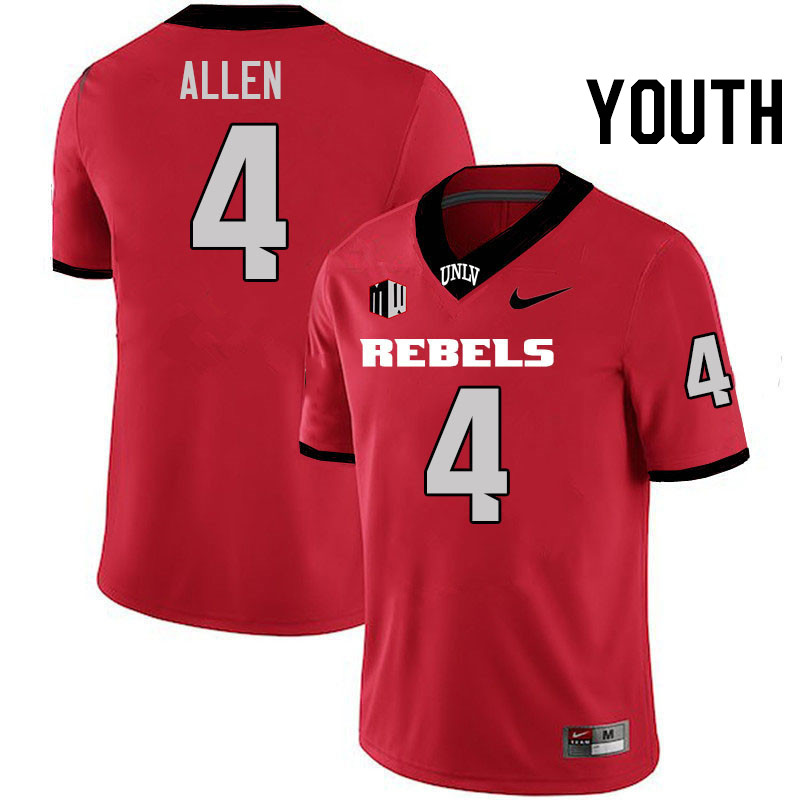 Youth #4 Michael Allen UNLV Rebels College Football Jerseys Stitched-Scarlet